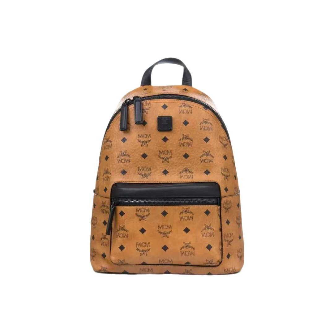 99新 MCM 慕尼黑双肩包小号干邑色/JM0198