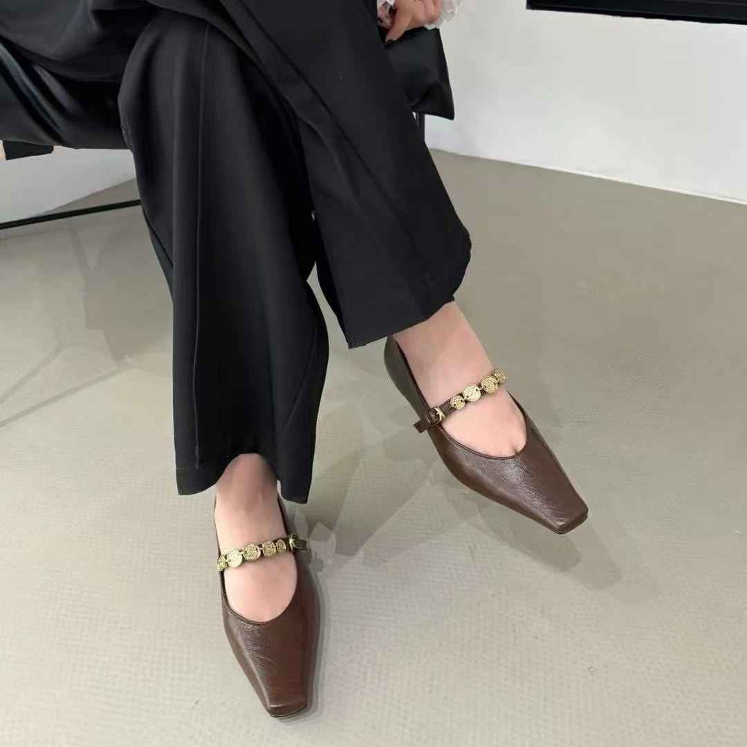 原创303-8法式低跟单鞋女2025春季新款玛丽珍鞋平底鞋女鞋小皮鞋