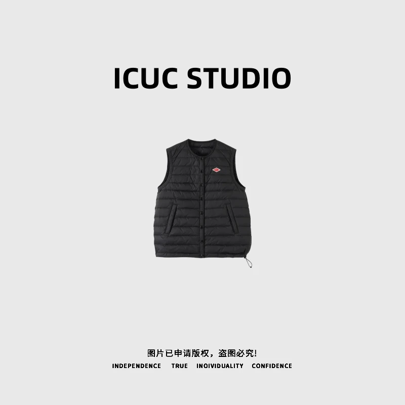 ICUC STUDIO-【空气羽绒马甲】90白鸭绒秋冬款黑色轻薄宽松马甲6097