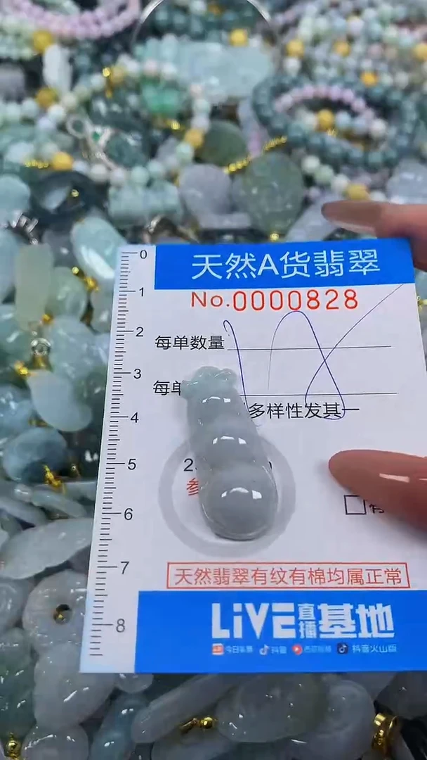 颈饰未镶嵌翡翠净货挂件-0828