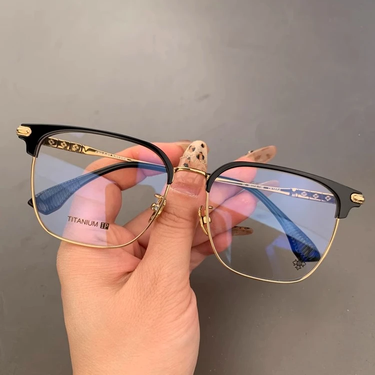 柯罗心大脸百搭眼镜框复古超轻钛架时尚大框半框眉毛防蓝光配近视