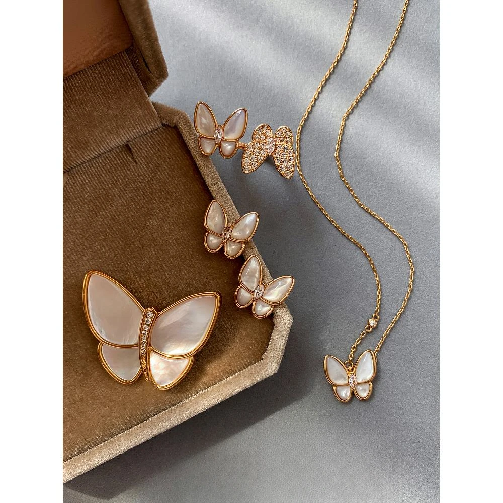 铜合金手链 天然蝴蝶细百搭手链叠戴女轻奢小众精致高级感送礼物