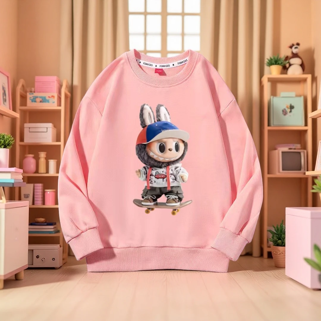 2025新款童装秋季卡通拉布布圆领棉卫衣百搭男女儿童长袖