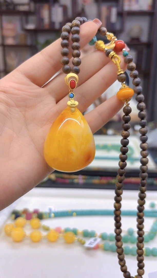 【闪购商品】蜜蜡毛衣链未镶嵌M511