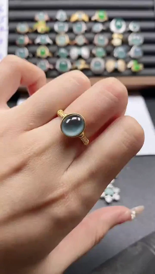 银S925镶嵌戒指翡翠51511