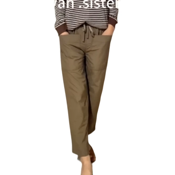 【延姐姐专属】秋冬季韩国大口袋舒适松紧高腰宽松九分女士哈伦裤