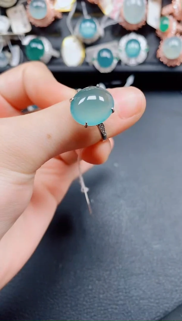 银S925镶嵌戒指翡翠翡翠