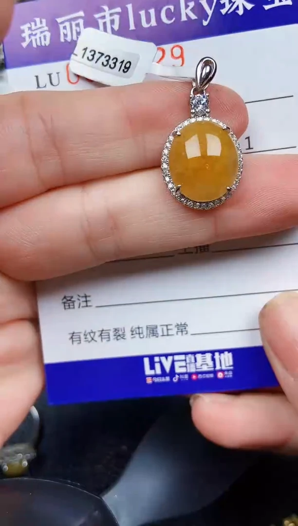 翡翠银S925镶嵌颈饰9929