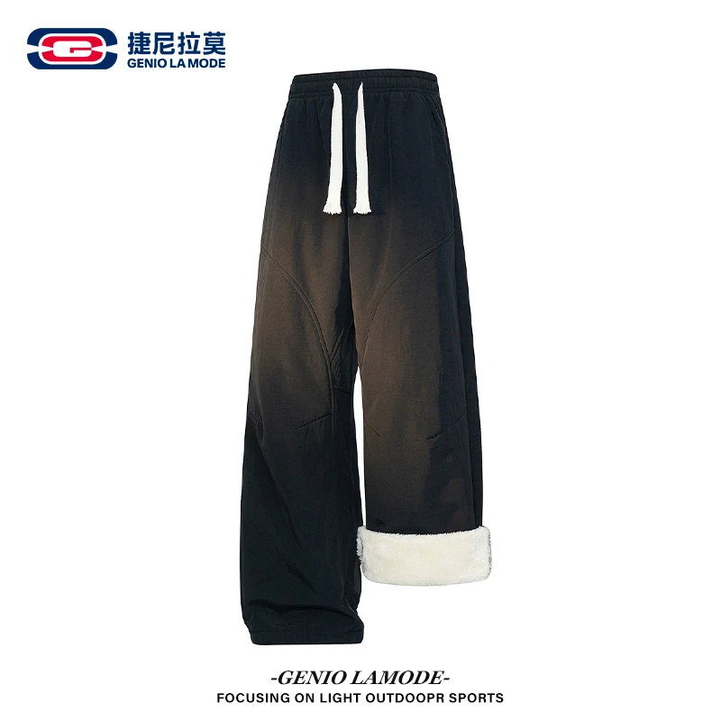 【敖瑞鹏代言】纯色休闲裤新款潮流阔腿裤户外加绒加厚保暖运动卫裤