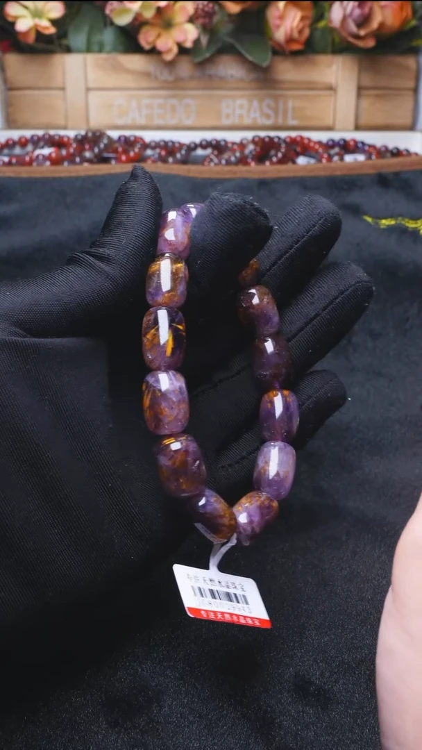未镶嵌手链水晶L032极光金多多桶珠单圈约11mm