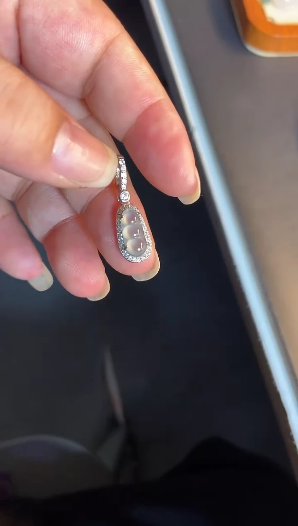 吊坠(不含链)银S925镶嵌翡翠1