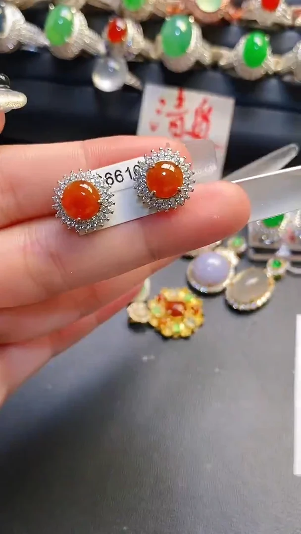 银S925镶嵌戒指翡翠天然