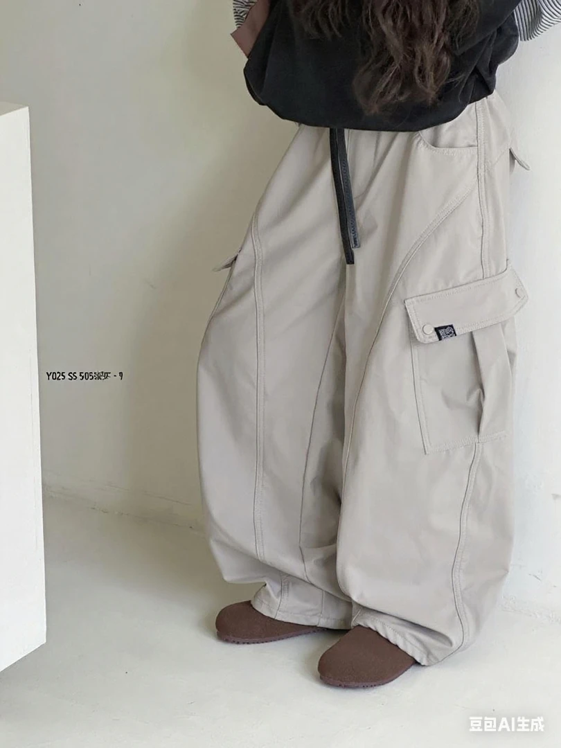 【秋季新款】女童工装裤四色中大童韩版宽松百搭休闲裤男女通用5056