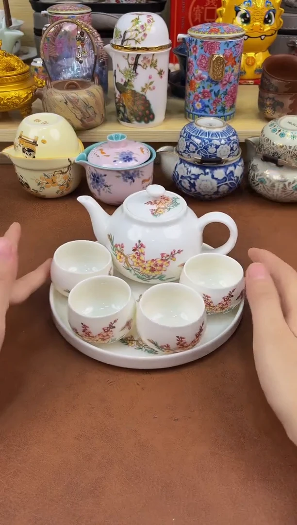 陶瓷茶具摆件旅行套组