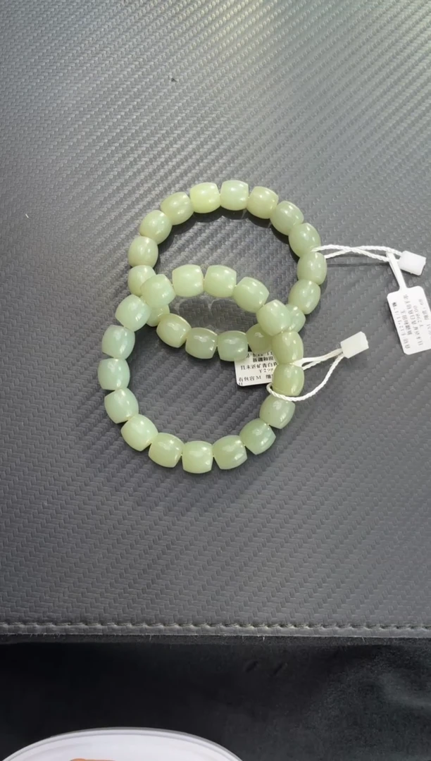 未镶嵌手链和田玉且末近矿微色差青白卡12手串多样性发一