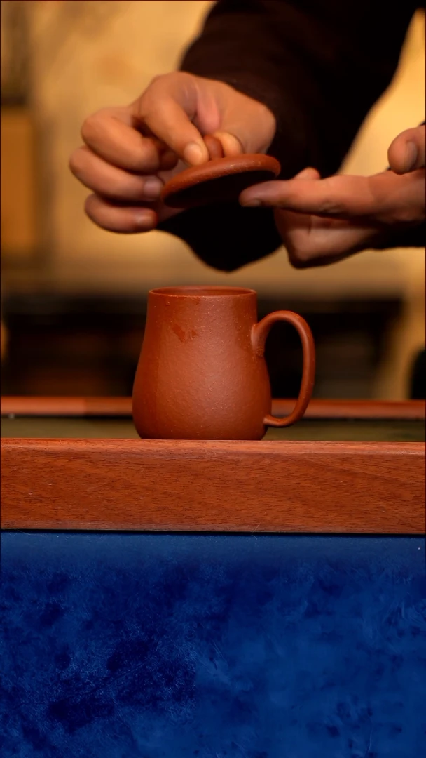 紫砂 宜兴紫砂 CJY 绝红盖杯