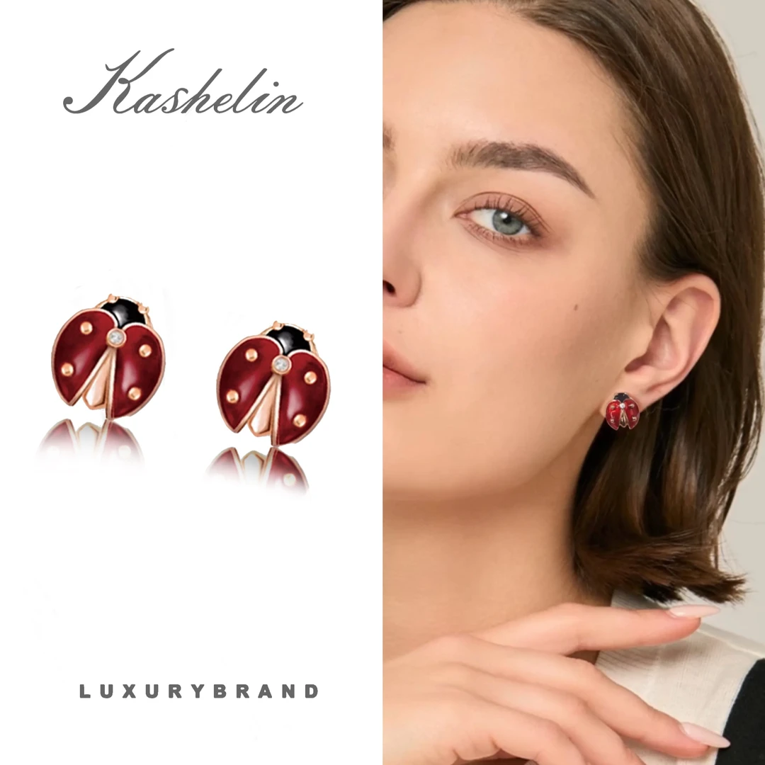 KS英【高定限量】设计师款ins甲壳虫耳钉小众~8883