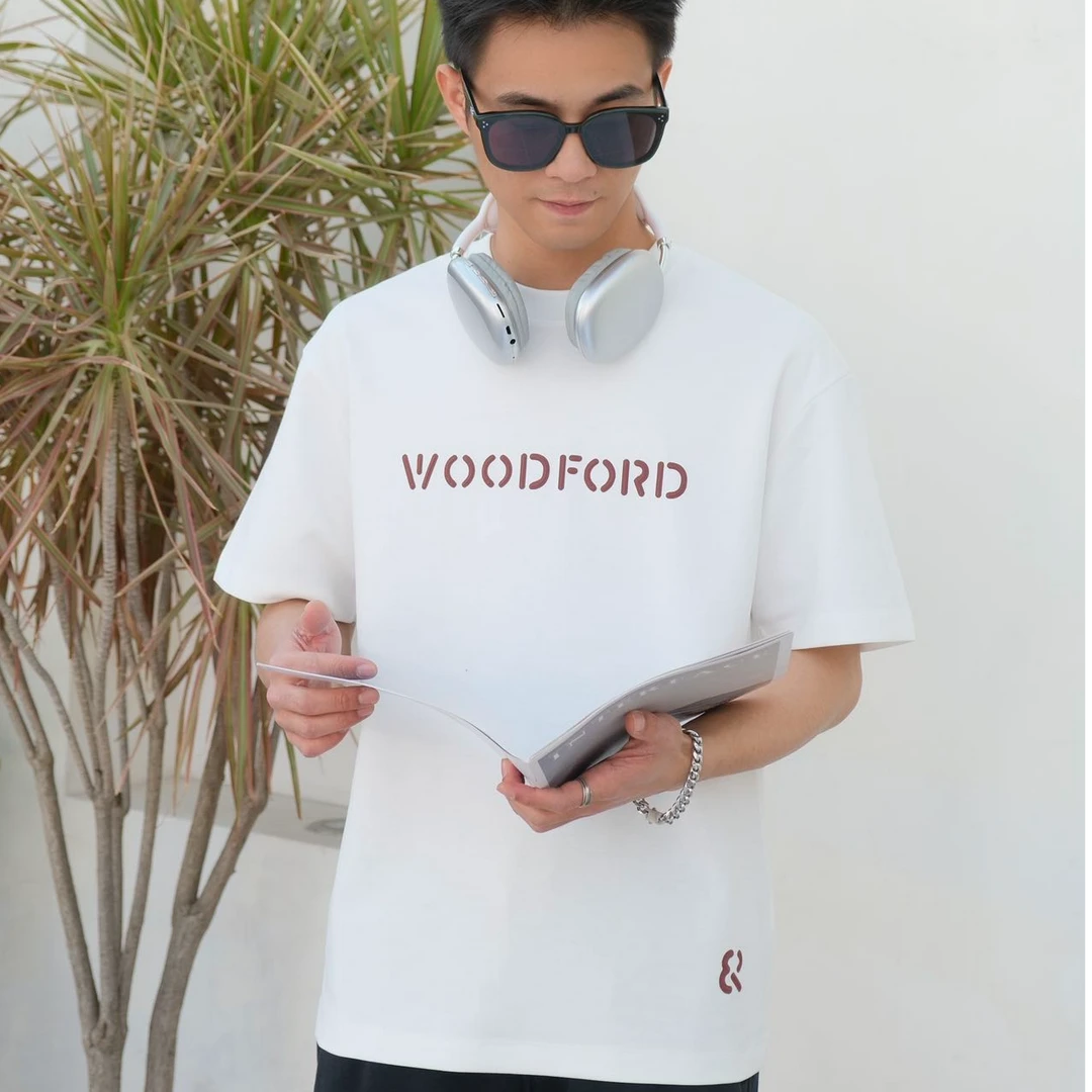 2025夏季男士潮流潮牌字母压胶设计高克重棉短袖圆领T恤