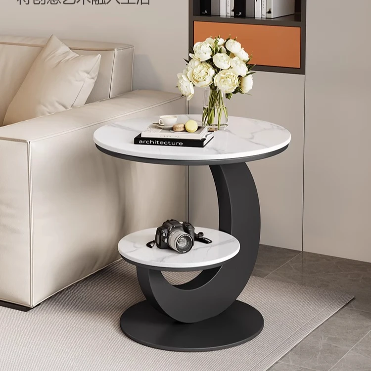 轻奢边几客厅沙发边桌阳台小圆桌高级感创意小桌子简易家用小茶几
