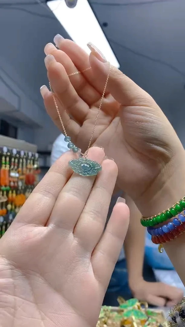 【闪购商品】翡翠耳饰合金153翡翠锁骨链