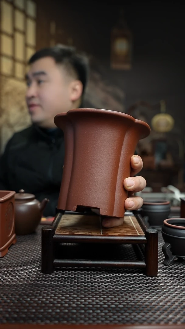 紫砂花盆長木軒精品紫砂内口11.5*12