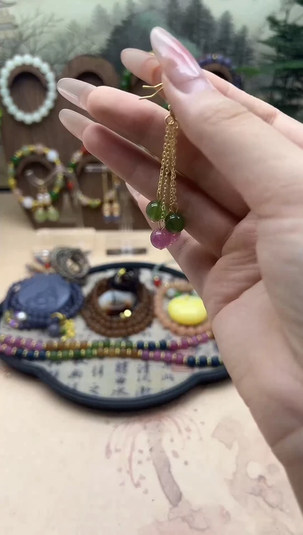 未镶嵌耳饰碧玺猫眼308