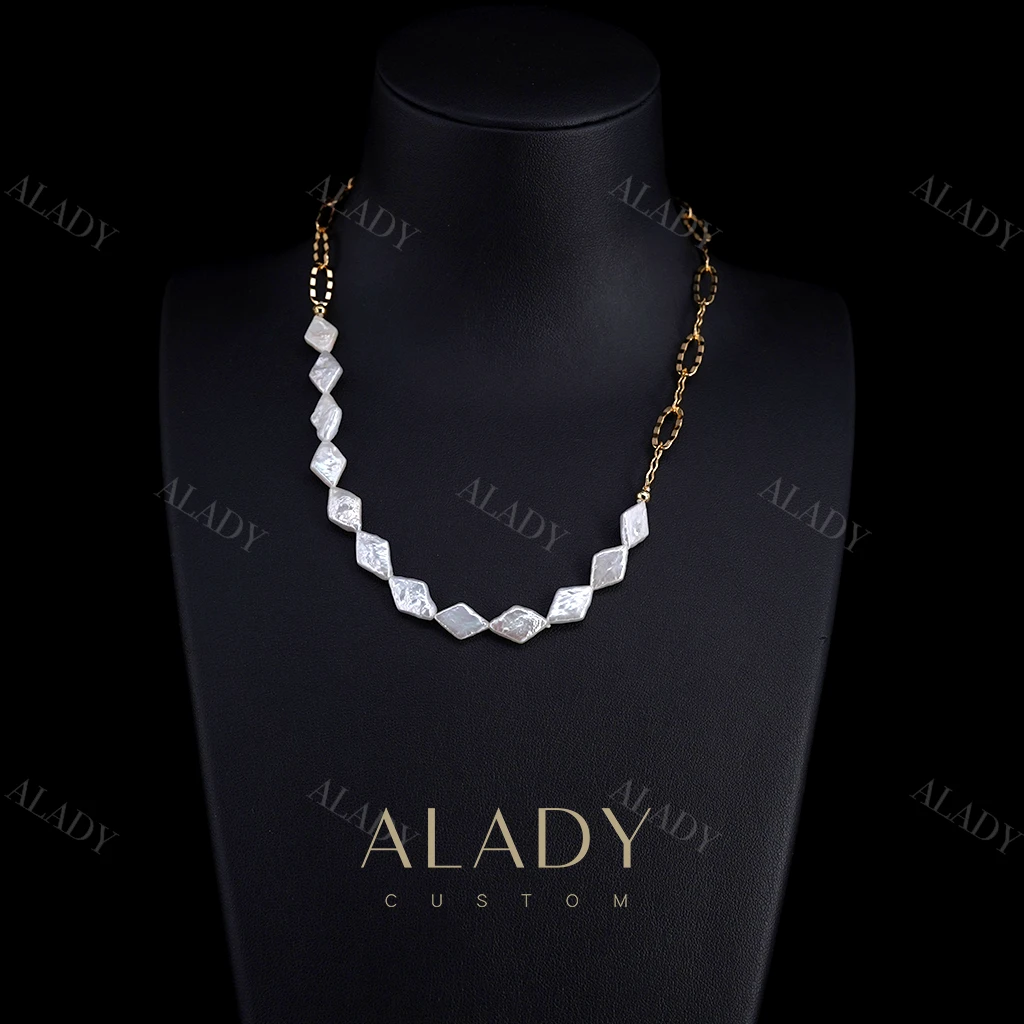 合金项链 【菱星点点】菱形巴洛克优雅气质款项链