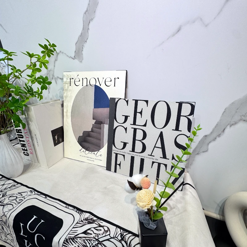 简约ins风画卧室桌面陈列复古字母图案摆画新房玄关装饰画挂画