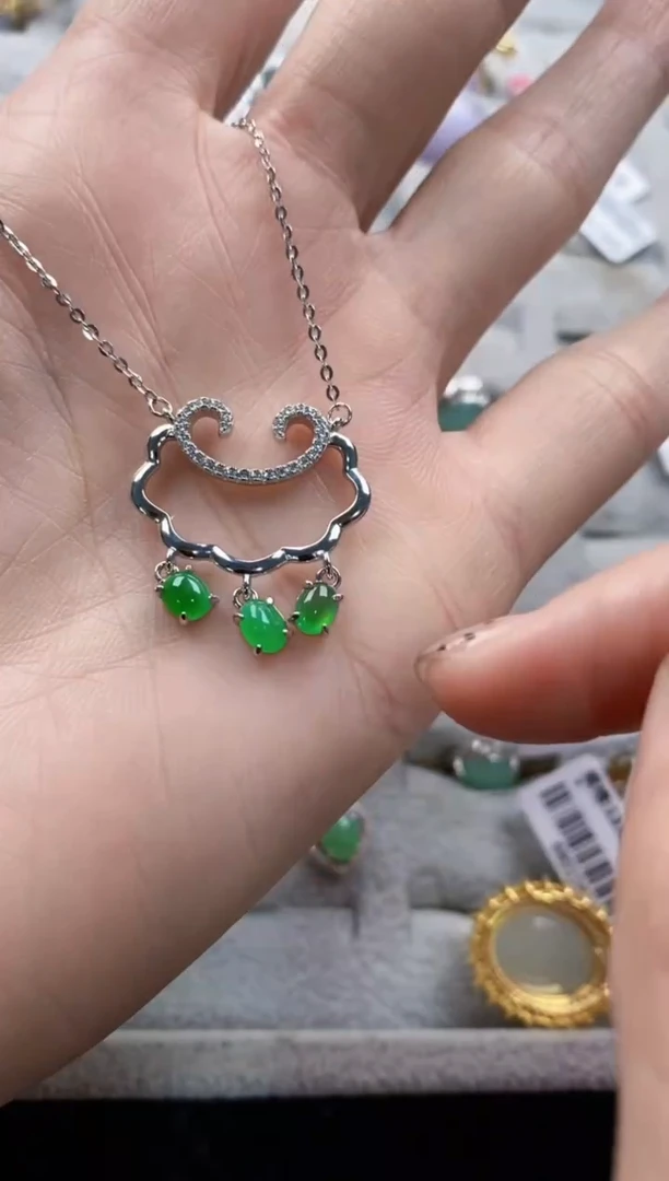 翡翠戒指银S925镶嵌444----8