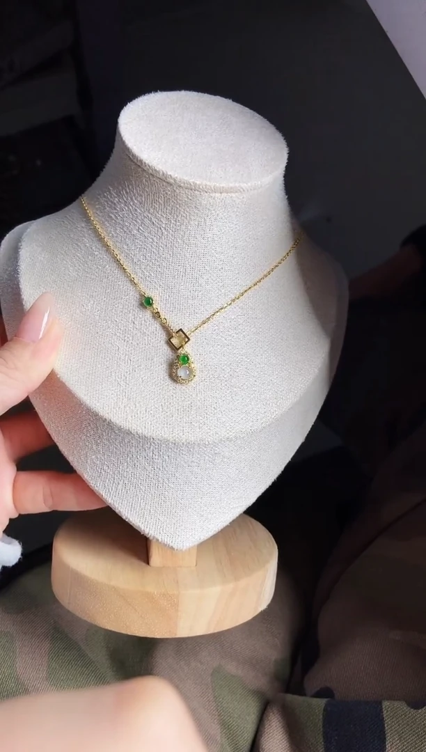 颈饰银S925镶嵌翡翠12