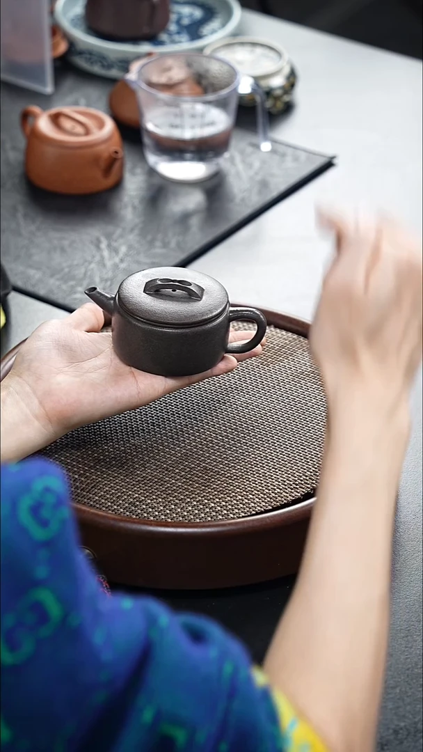 茶壶紫砂汉瓦-还原烧-全手工-（黄降坡）