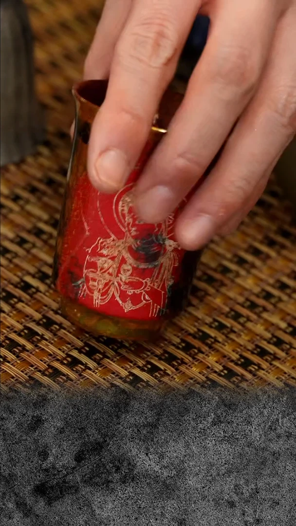 紫砂 宜兴紫砂 QCT  墨染金身佛光杯