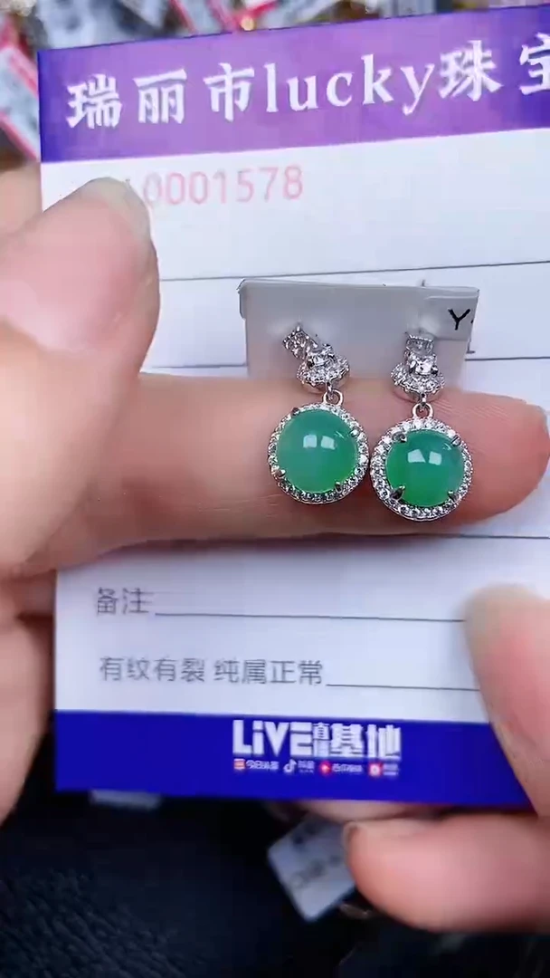 颈饰银S925镶嵌翡翠1578