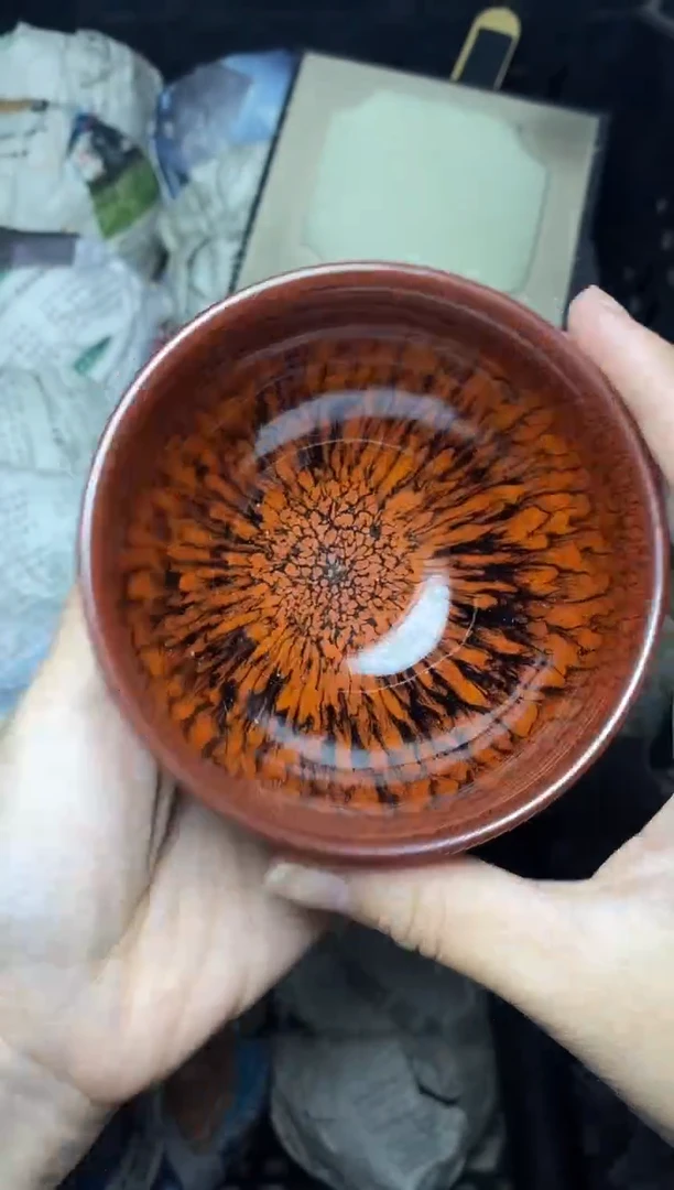 茶盏红百花 将军  盏三疯建盏茶器