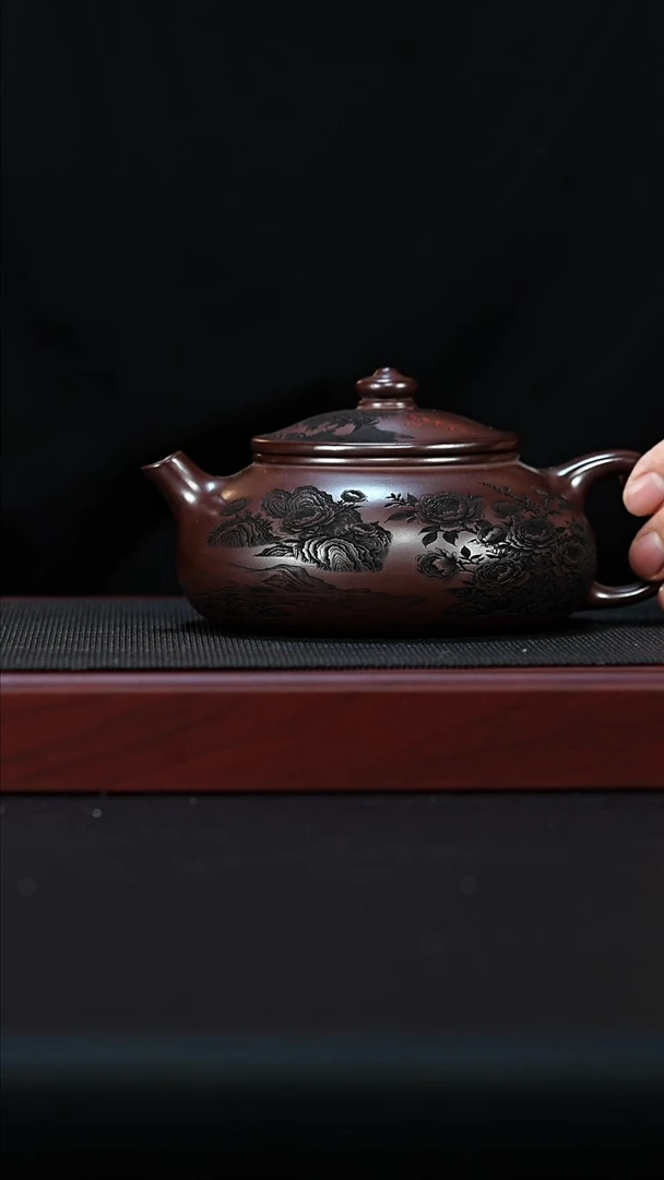茶壶紫砂宜兴紫砂 （大）寒江 石红 李恒阳h334