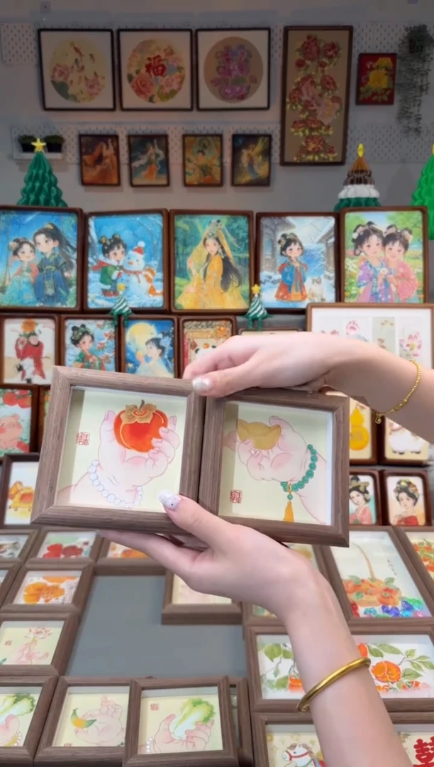 国画小手柿子 小手元宝 一组12