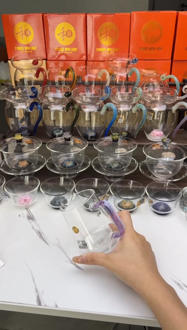 手工艺品玻璃禾器小卓然紫色