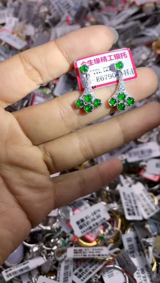 银S925镶嵌戒指翡翠101010---4