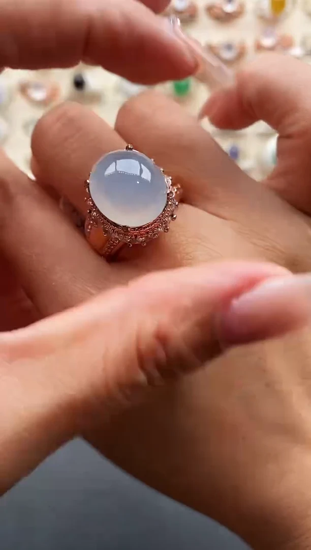 未镶嵌戒指翡翠H****?缅甸天然A货翡翠22   7-6