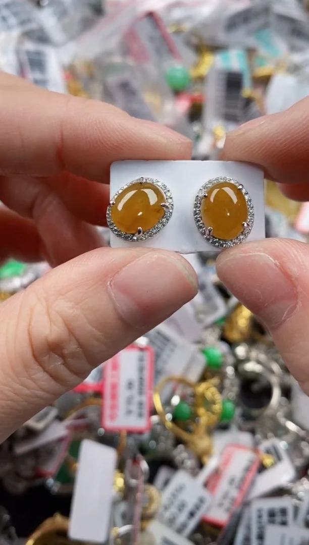 银S925镶嵌戒指翡翠10             7
