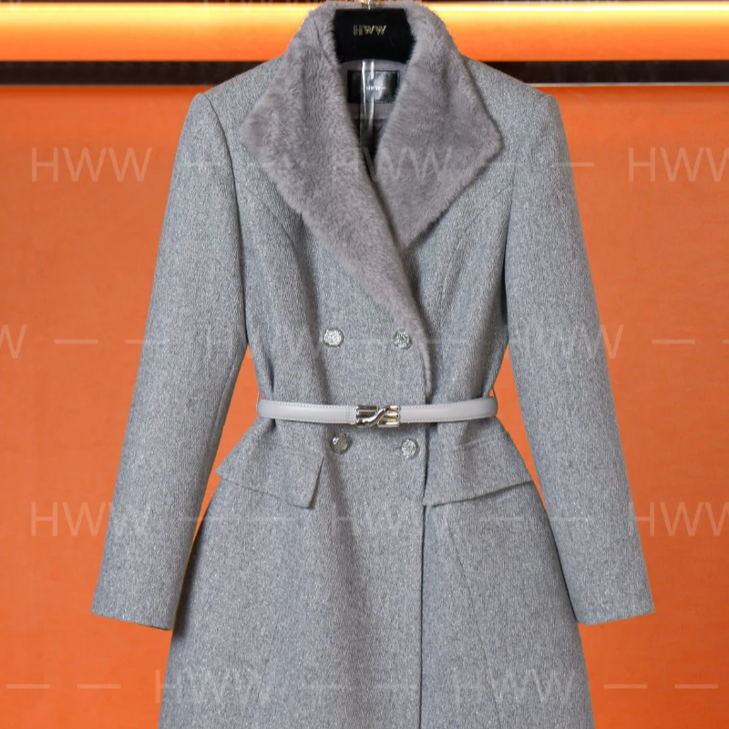 LL/90白鹅绒含羊毛袖子有绒潮流时尚法式收腰鹅绒服DHZCYB406782