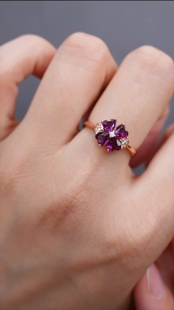 石榴石手饰银S925镶嵌手饰