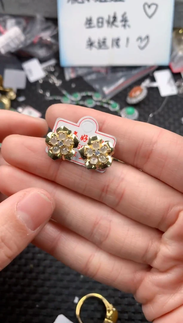 银S925镶嵌戒指翡翠666   9