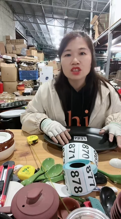 【闪购商品】7231明显瑕疵黑色鱼盘