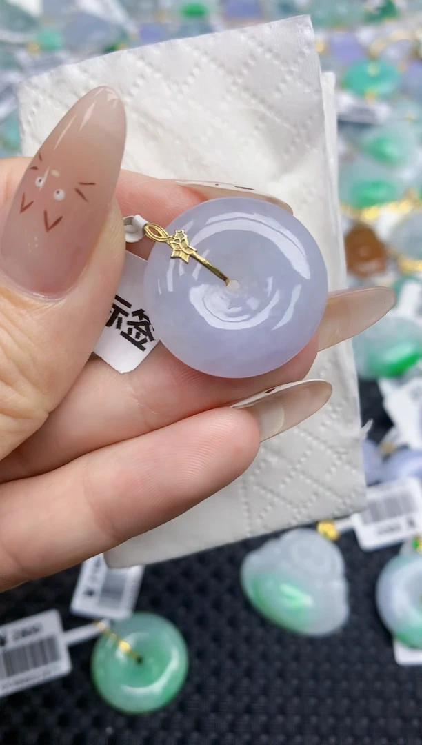 翡翠18K金镶嵌颈饰224    天然翡翠A货