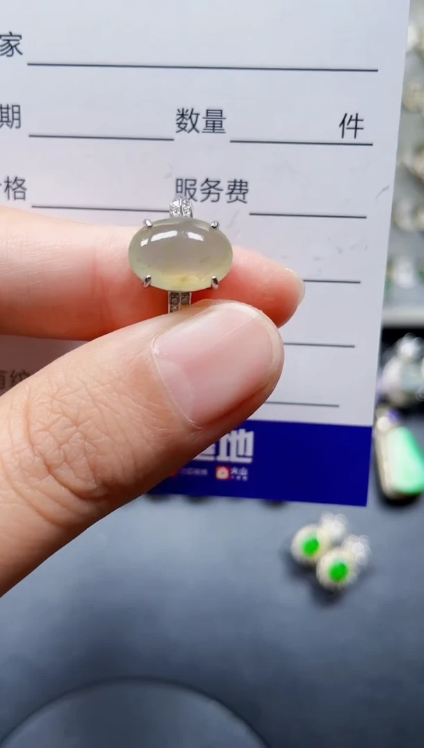 银S925镶嵌戒指翡翠139