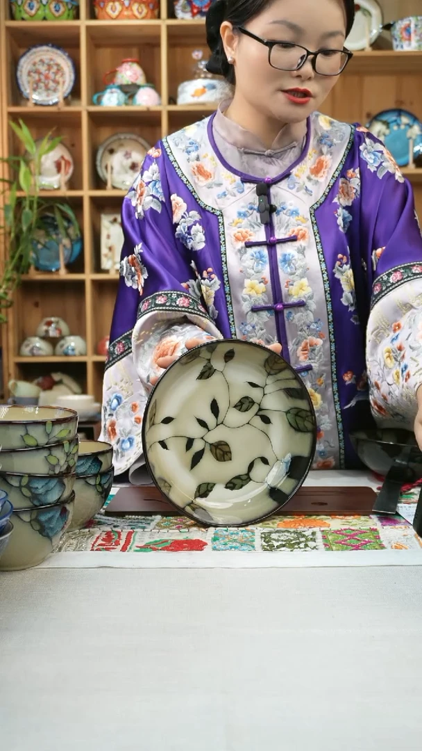 瓷片小可陶瓷高温两只大深盘