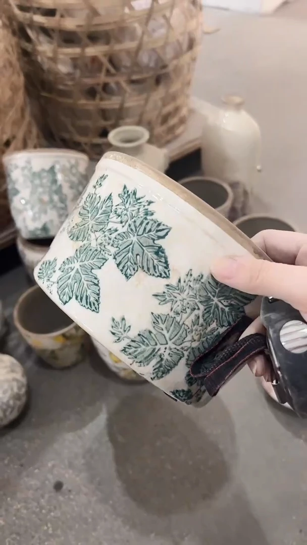 【闪购商品】陶瓷陶瓷花盆高11CM内口17CM