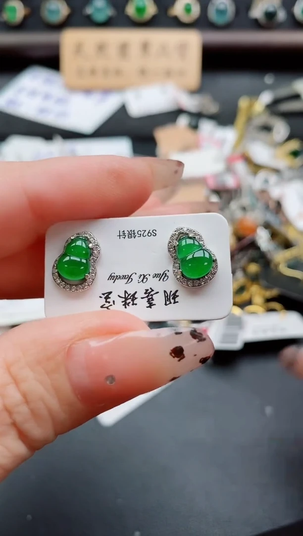 银S925镶嵌戒指翡翠1