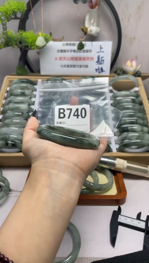 【闪购商品】石英质玉（天山翠）手镯未镶嵌b740